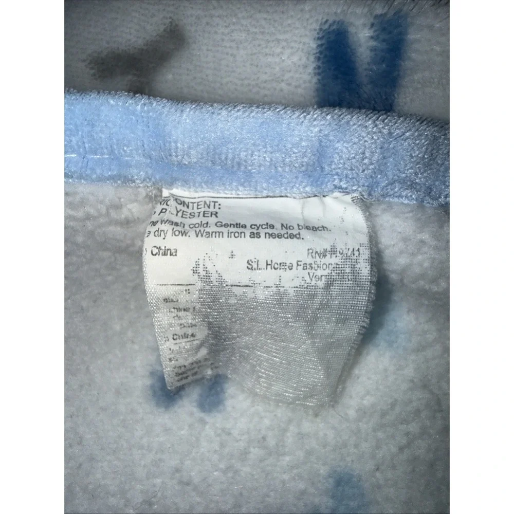 S.L.  Home Fashions Baby‎ Blanket Blue Boy Letters Gray Puppy Dog Embroidered
